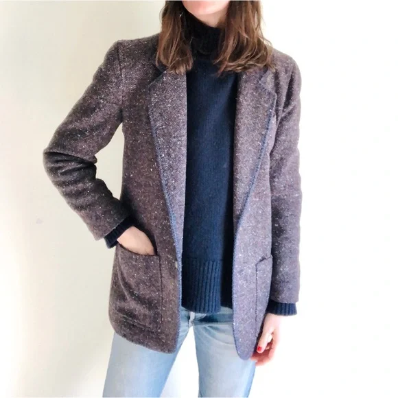 Tweedy square cut wool blazer - Picture 3 of 16